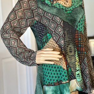 Flattering long-sleeve knit blouse